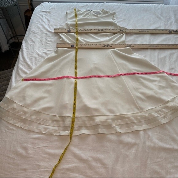 NWOT Calvin Klein Ivory White Net Cut Out Sleeveless Scoop Neck Sexy Dress SZ 14 - Picture 8 of 10